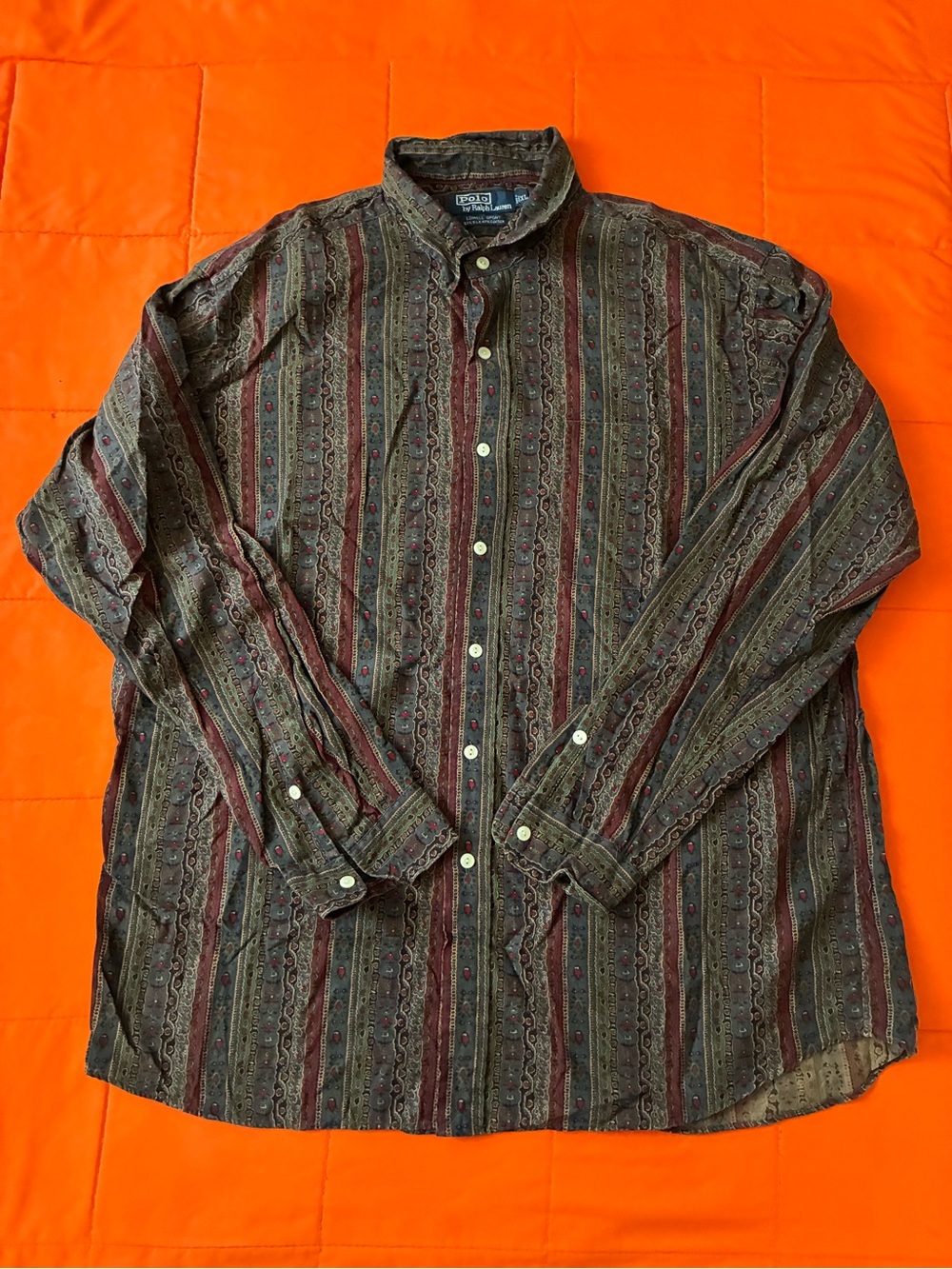 Vintage Polo Ralph Lauren Lowell Sport Silk/Cotton Shirt 90’s Size XL Rare RL